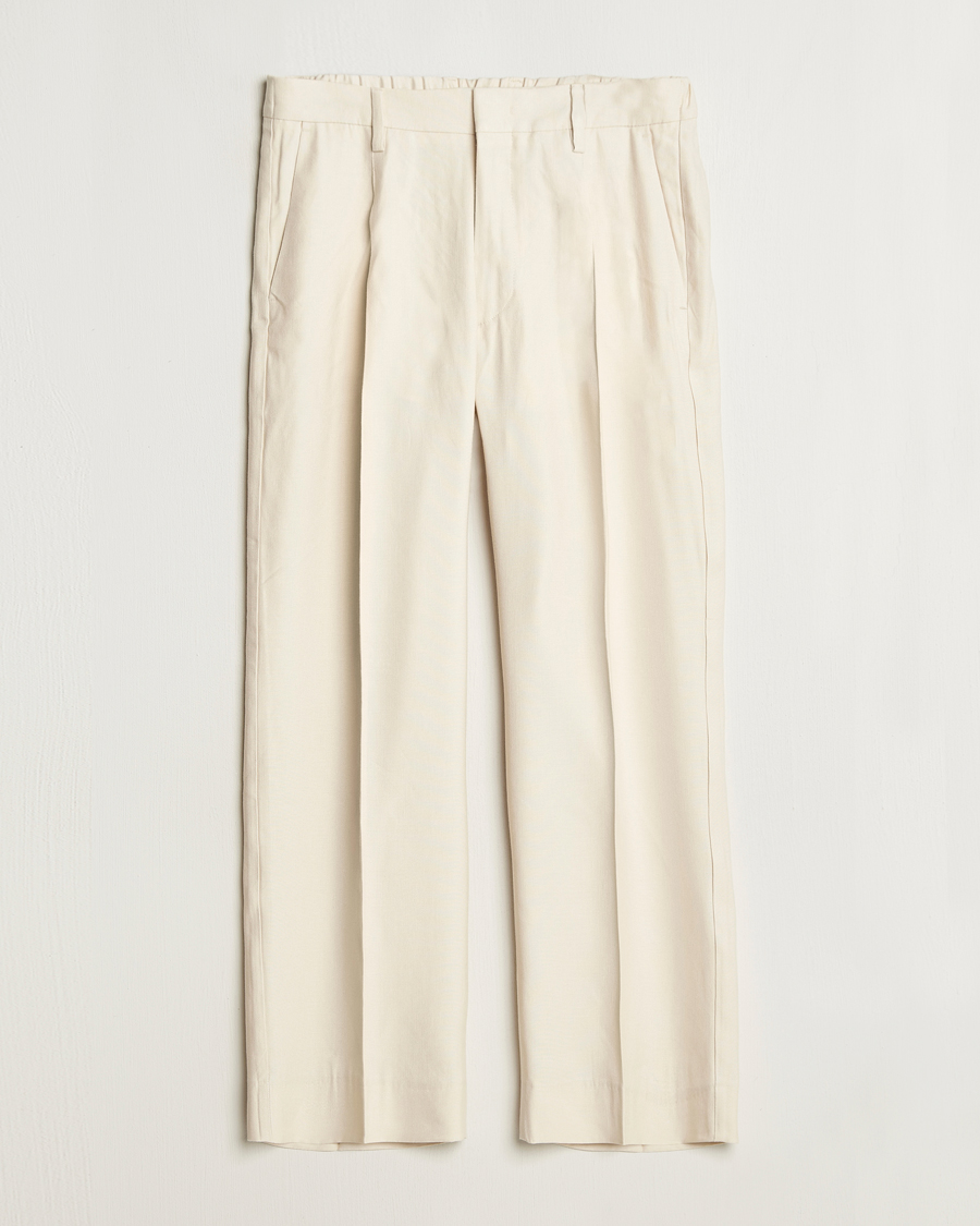 Men | Trousers | NN07 | Kay Linen/Viscose Drawstring Trousers Ivory