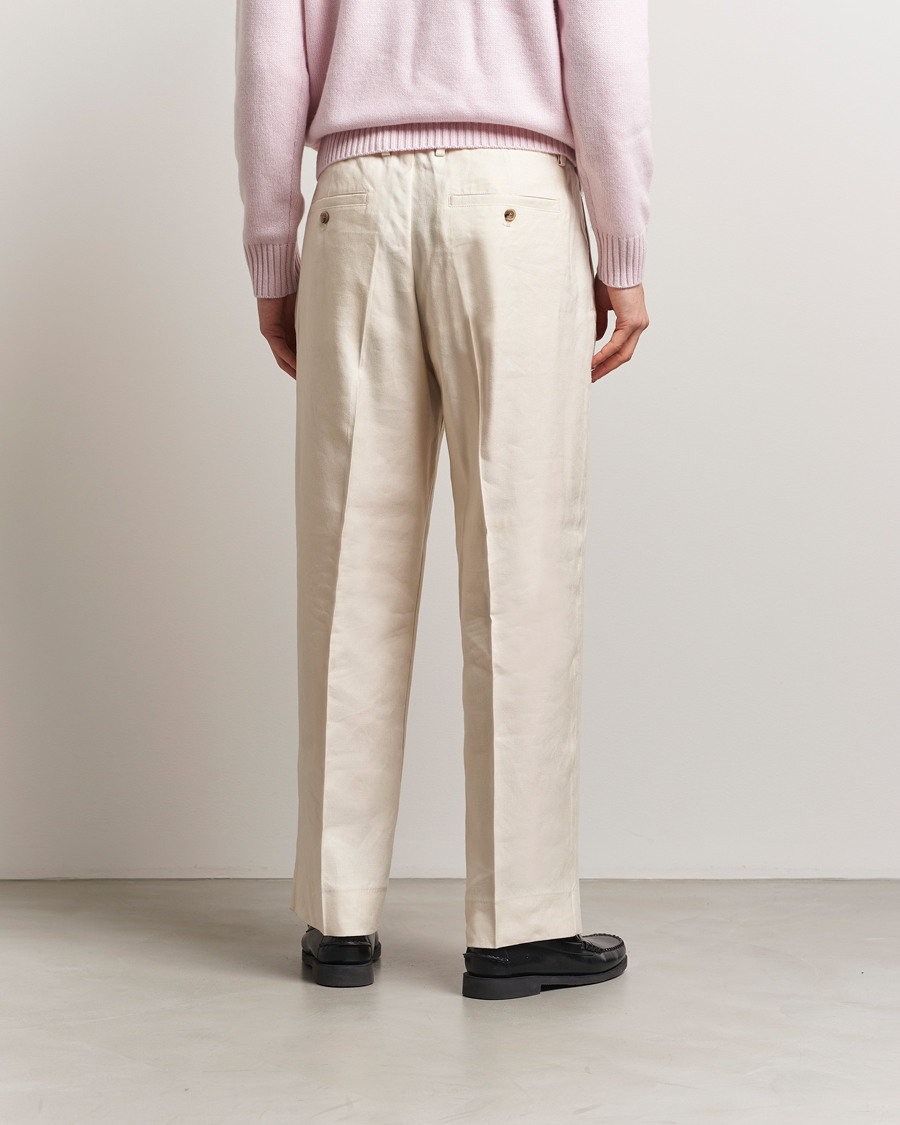 Men | Trousers | NN07 | Kay Linen/Viscose Drawstring Trousers Ivory