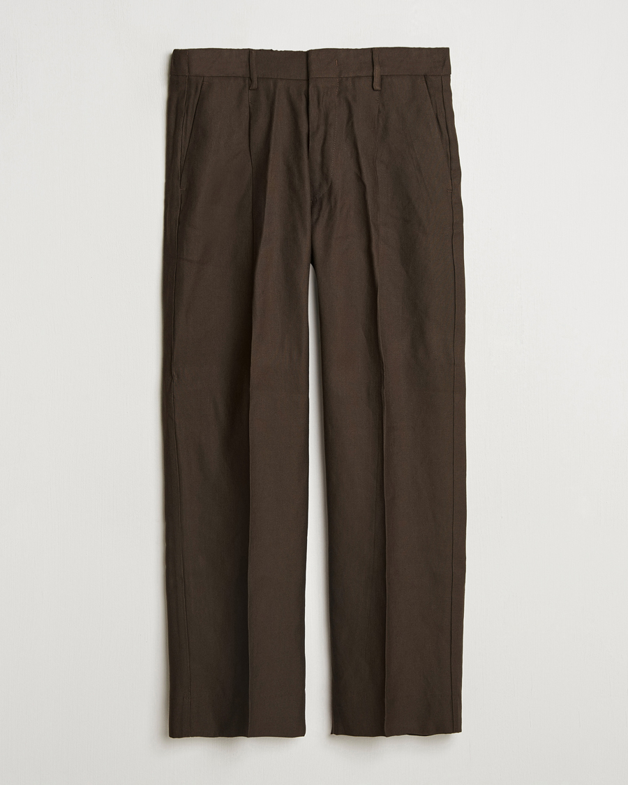 Men | Trousers | NN07 | Kay Linen/Viscose Drawstring Trousers Demitasse Brown