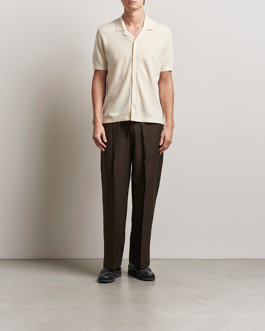 Men | Trousers | NN07 | Kay Linen/Viscose Drawstring Trousers Demitasse Brown