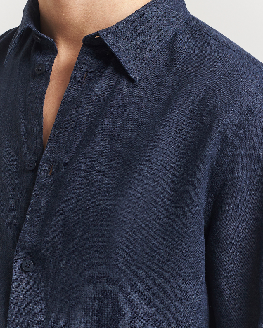 Men | Shirts | NN07 | Enzo Linen Shirt Navy Blue