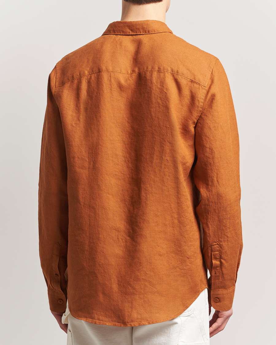 Men | Shirts | NN07 | Enzo Linen Shirt Caramel