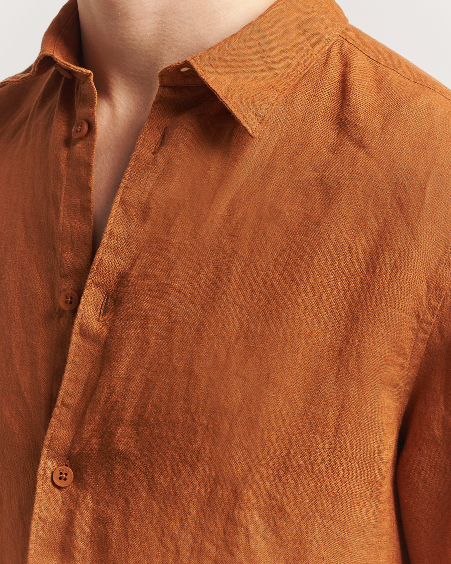 Men | Shirts | NN07 | Enzo Linen Shirt Caramel