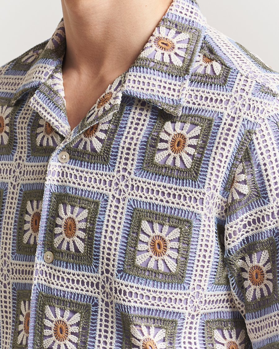 NN07 Julio Crochet Flower Short Sleeve Shirt Violette Multi at