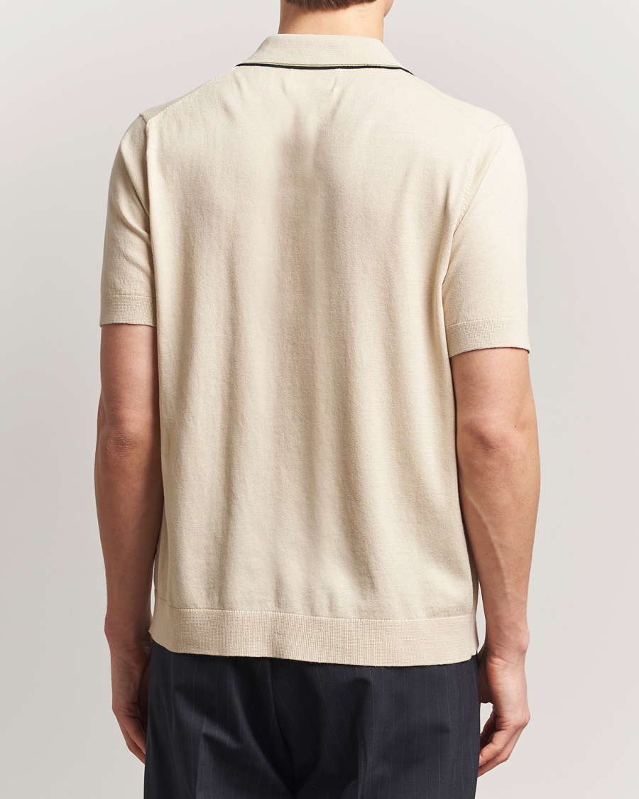 Men | Shirts | NN07 | Nolan Paspoal Knitted Short Sleeve Shirt Ecru