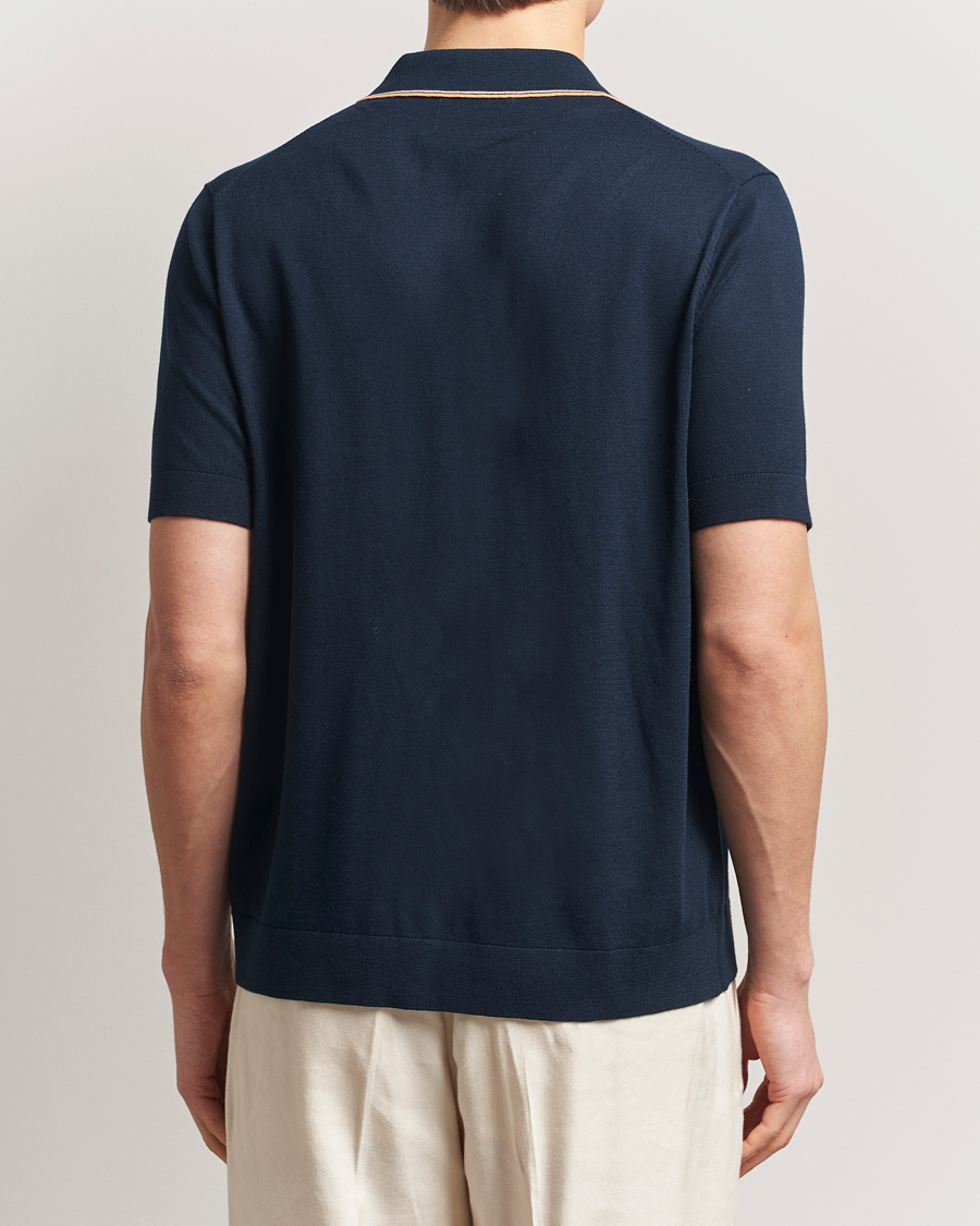 Men | Shirts | NN07 | Nolan Paspoal Knitted Short Sleeve Shirt Navy Blue