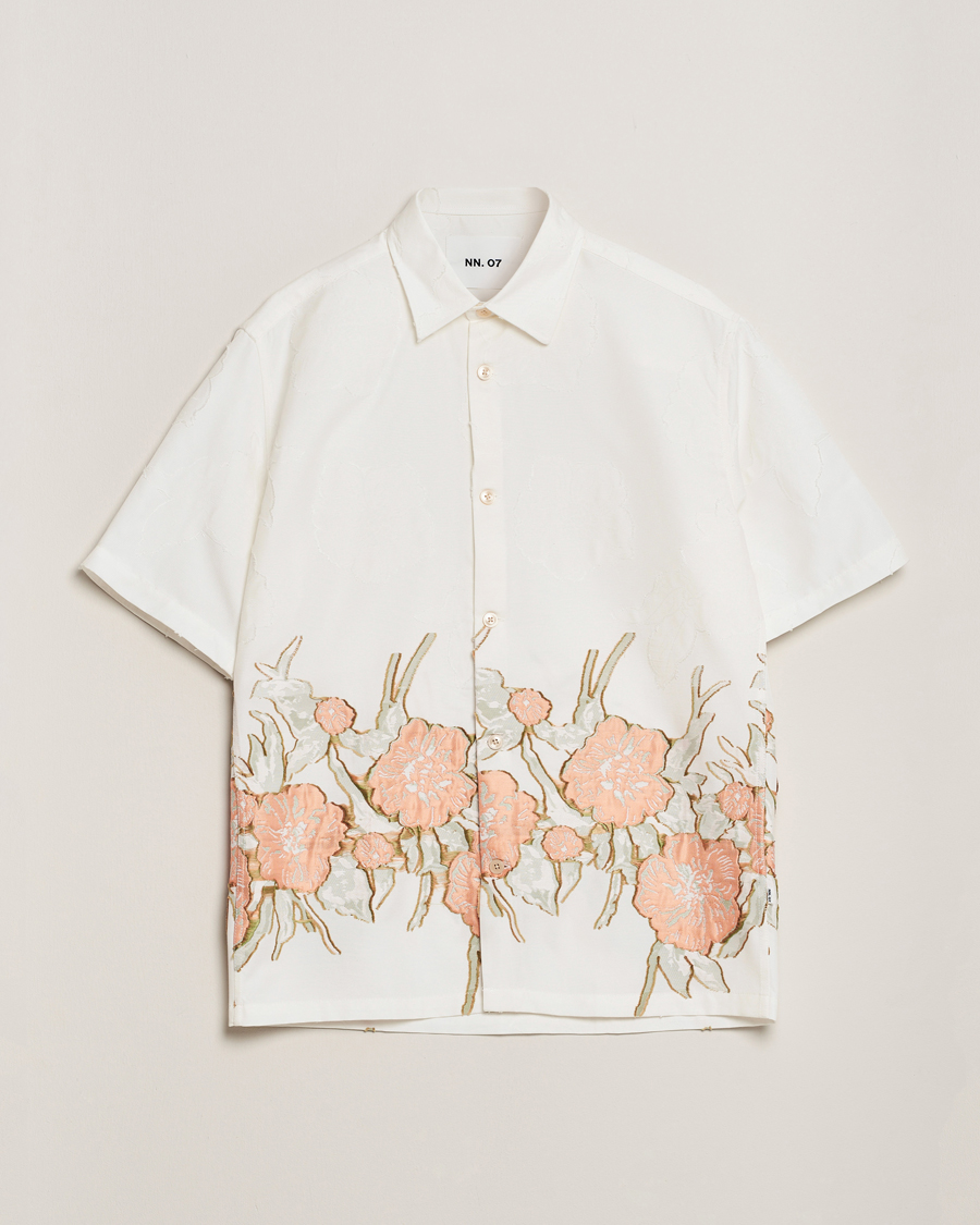 Men | Shirts | NN07 | Freddy Flower Short Sleeve Shirt White Multi