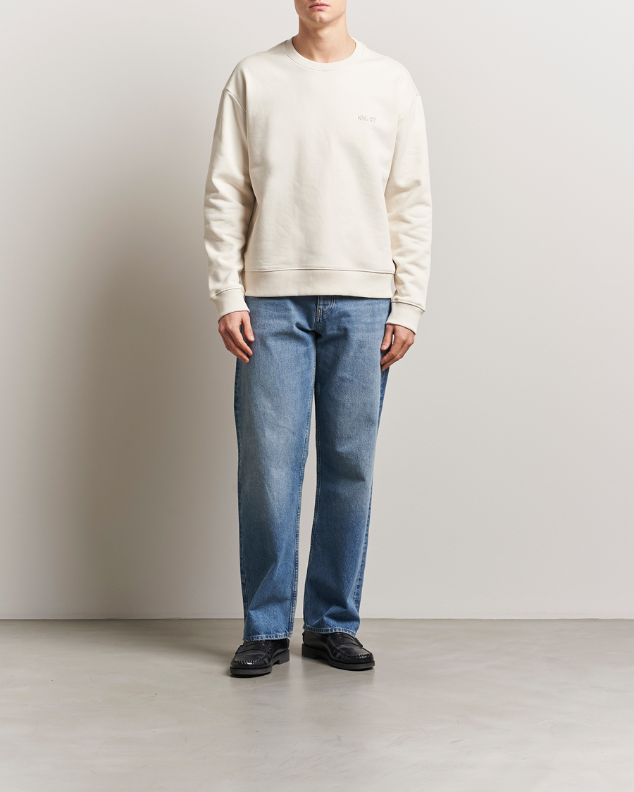 Men | Sweaters & Knitwear | NN07 | David Crew Neck Sweatshirt Ivory