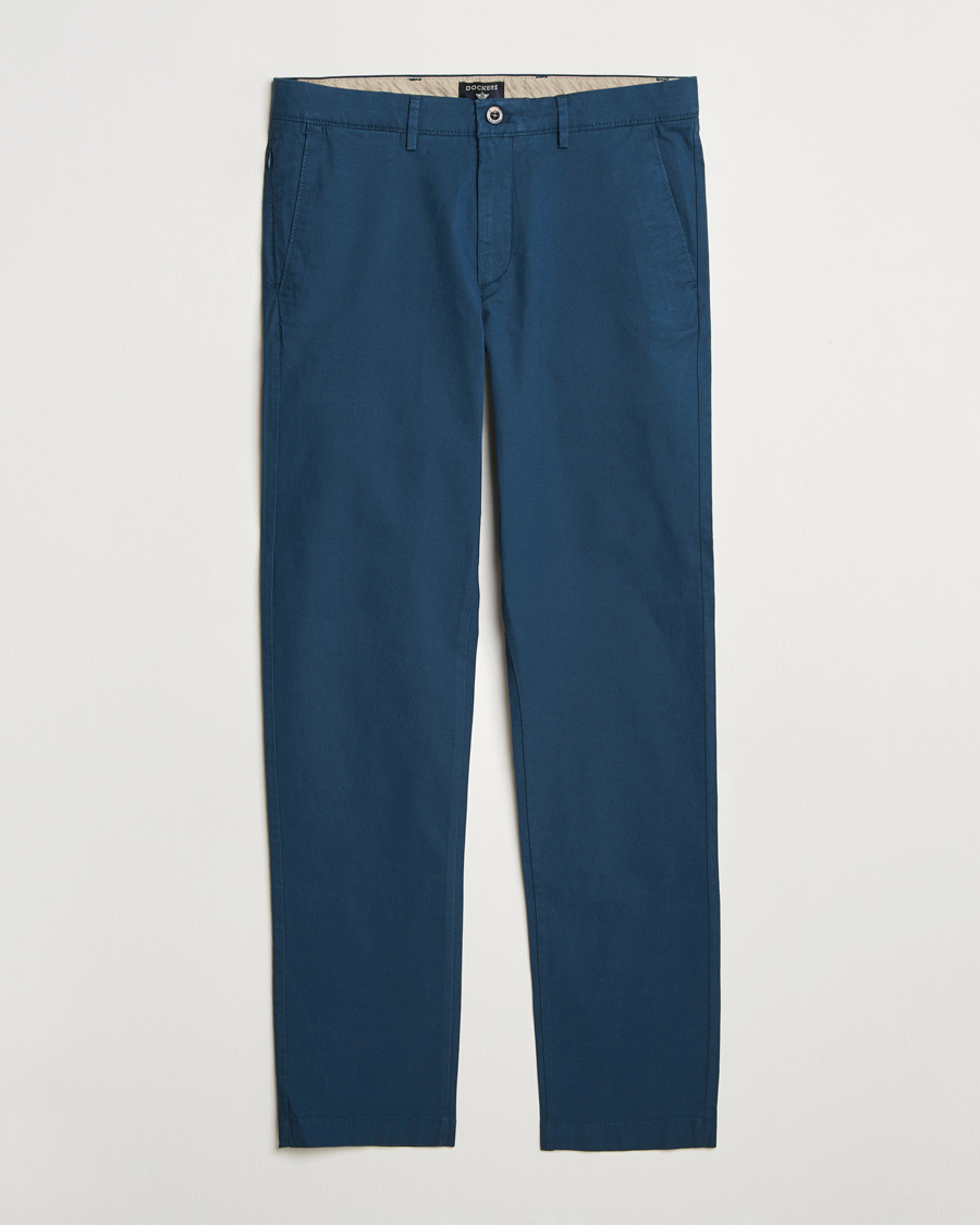 Dockers Crafted Khaki Slim Cotton/Linen Chino Stratified Sea at