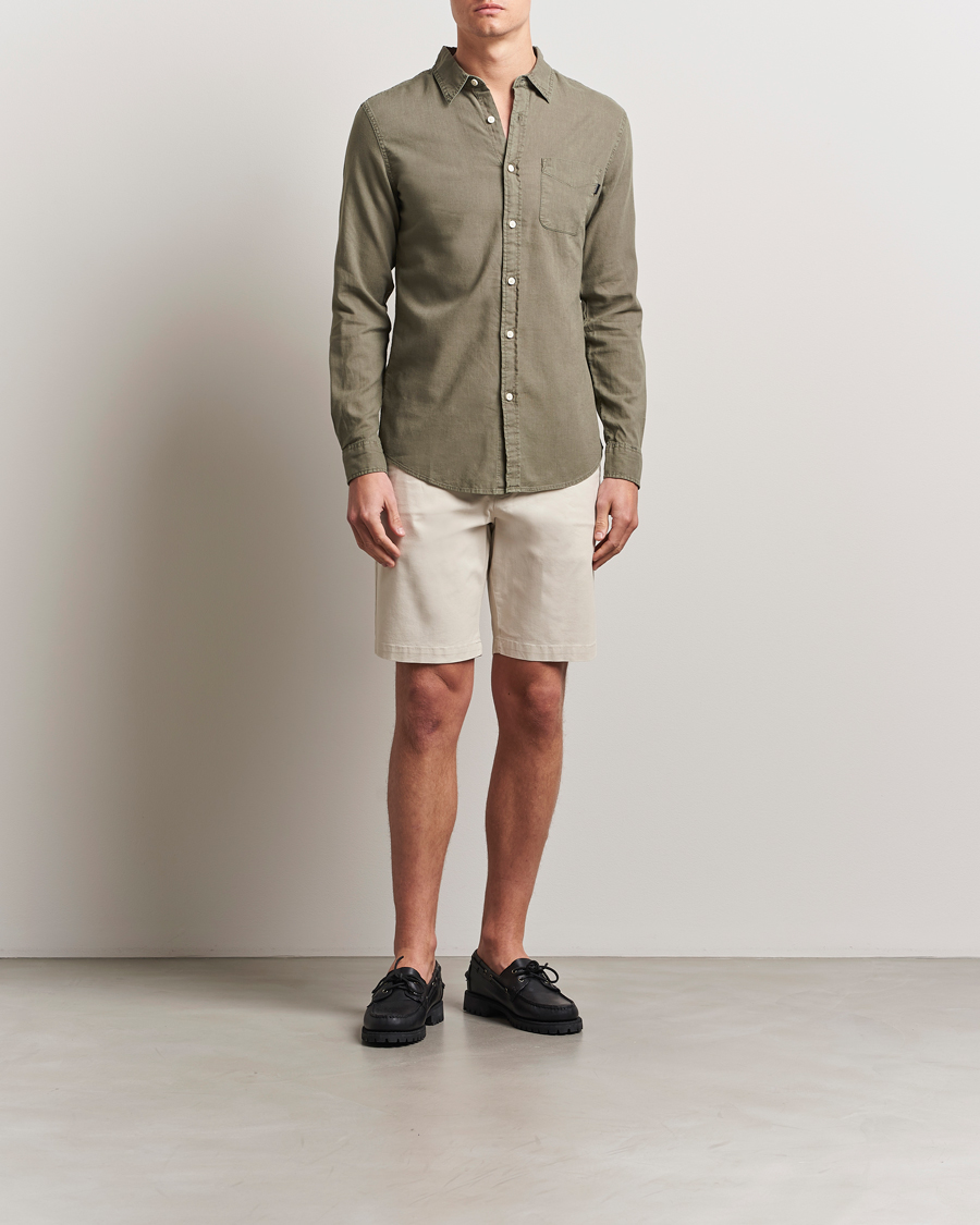 Men | Shorts | Dockers | Slim Cotton/Linen Shorts Sahara Khaki