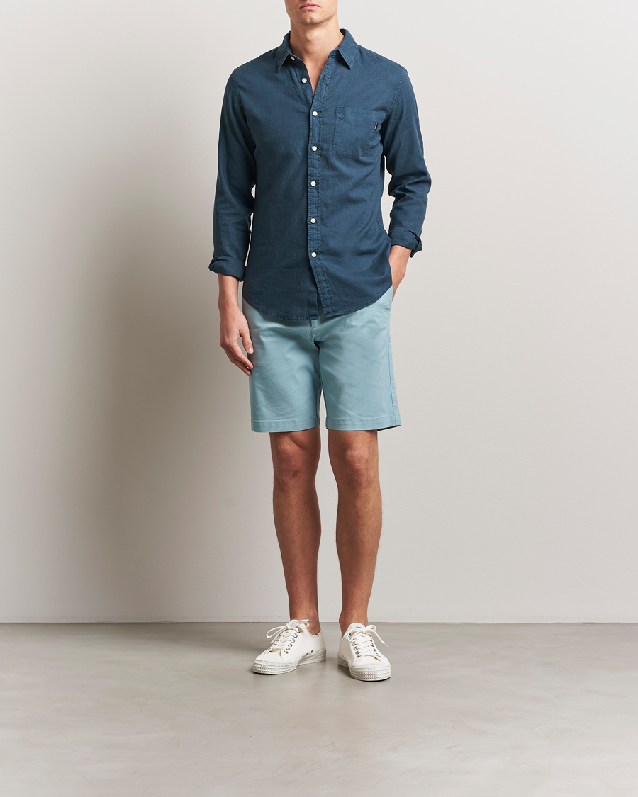 Men | Shorts | Dockers | Slim Cotton/Linen Shorts Tourmaline