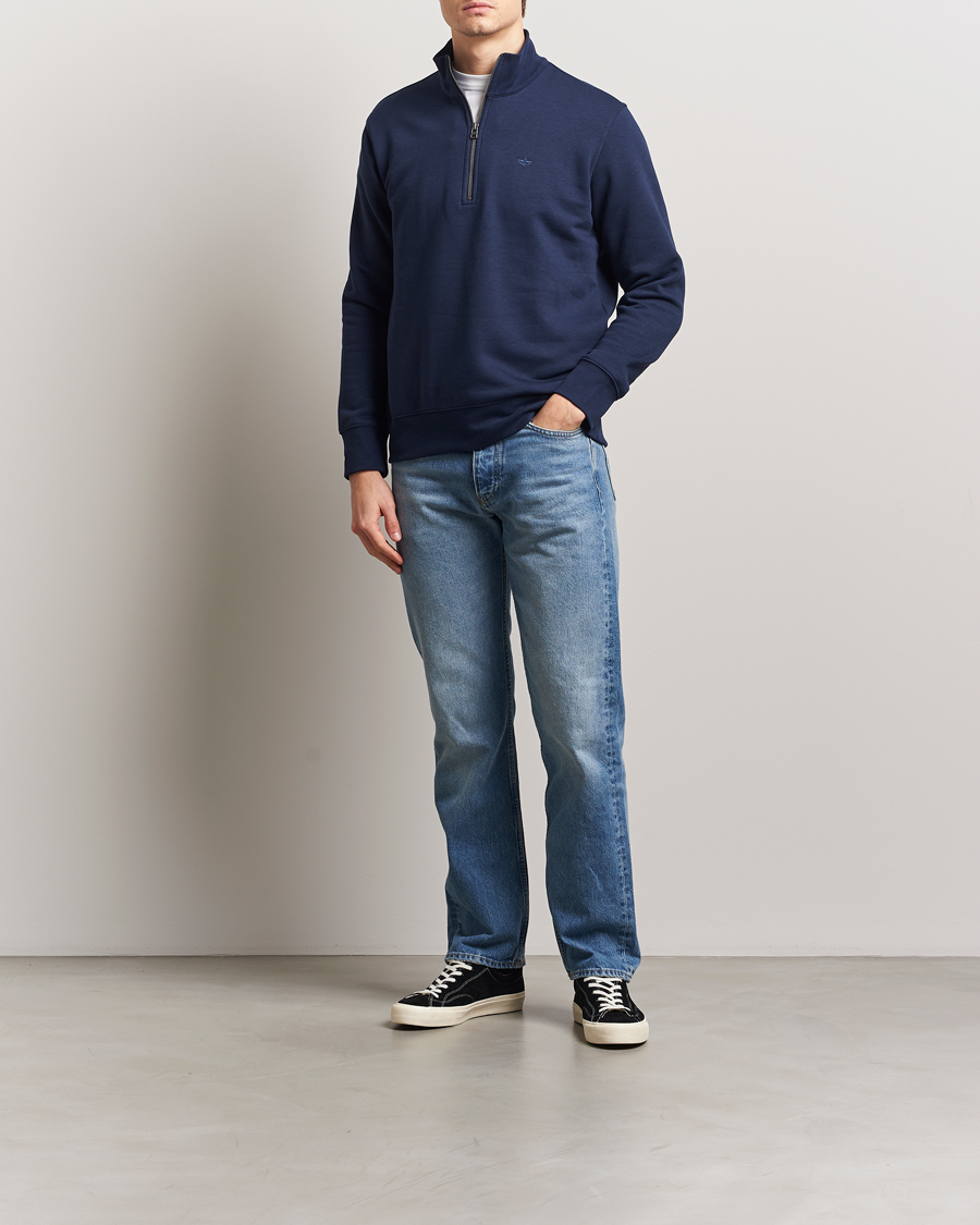 Men | Sweaters & Knitwear | Dockers | Quarter Zip Fleece Navy Blazer