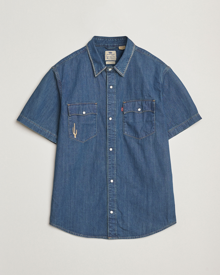 Men | Shirts | Levi's | Relaxed Fit Short Sleeve Western Shirt Dark Blue