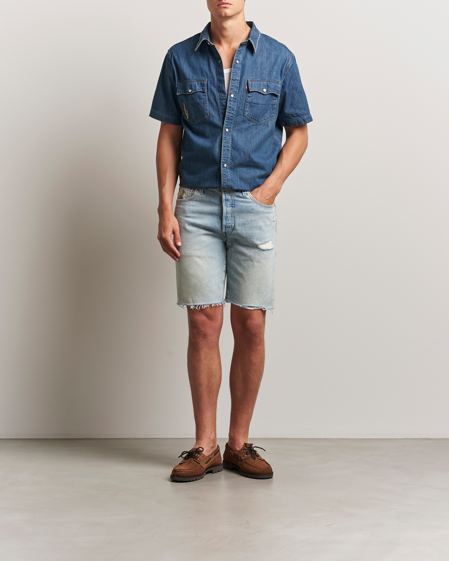 Men | Shirts | Levi's | Relaxed Fit Short Sleeve Western Shirt Dark Blue