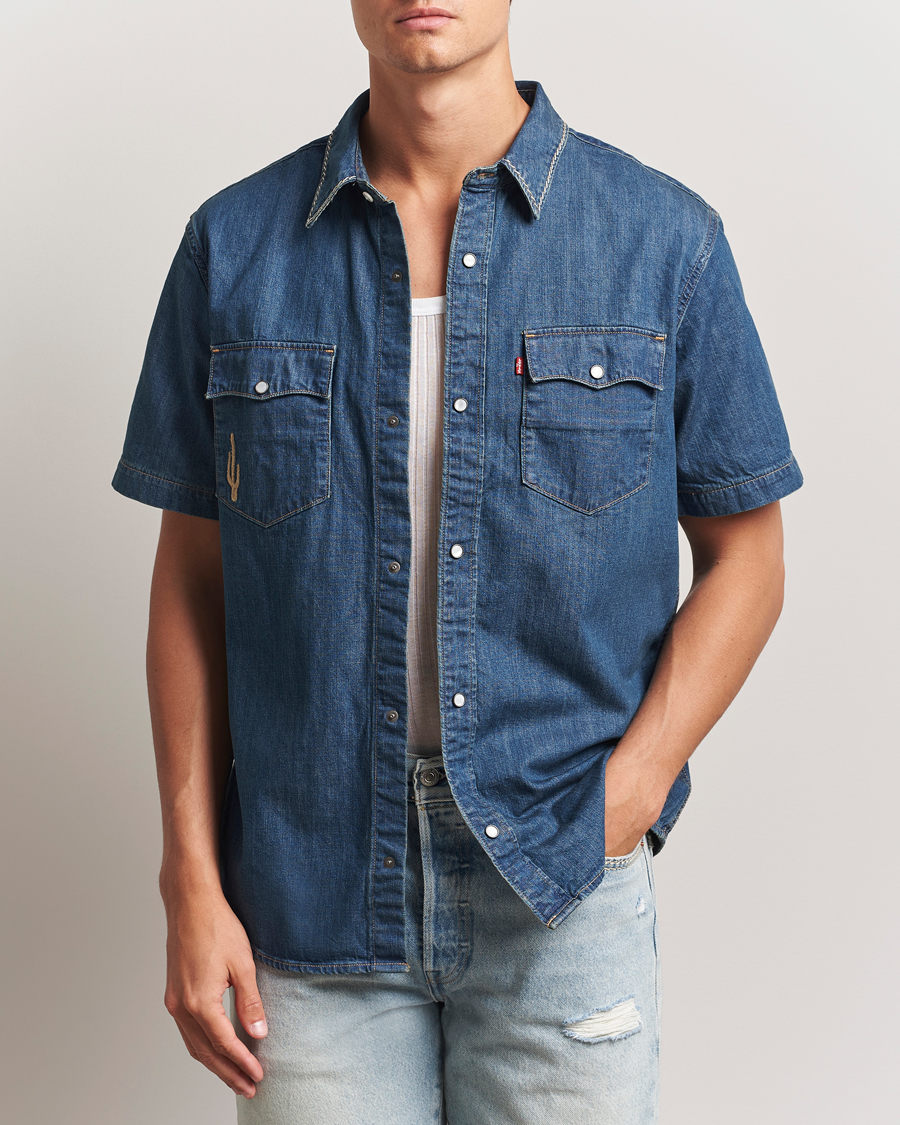 Men | Shirts | Levi's | Relaxed Fit Short Sleeve Western Shirt Dark Blue