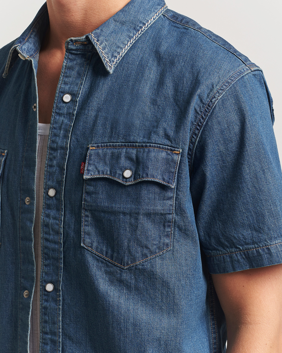 Men | Shirts | Levi's | Relaxed Fit Short Sleeve Western Shirt Dark Blue