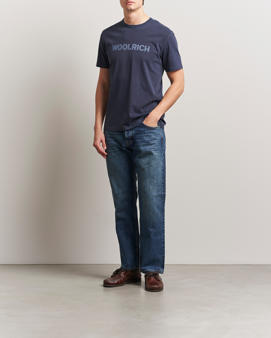 Men | T-Shirts | Woolrich | Light Garment Dyed T-Shirt Dream Blue