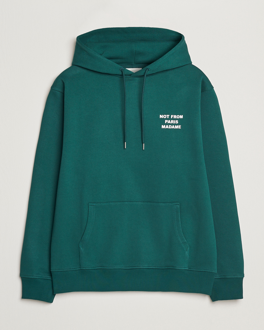 Men | Sweaters & Knitwear | Drôle de Monsieur | Slogan Hoodie Dark Green