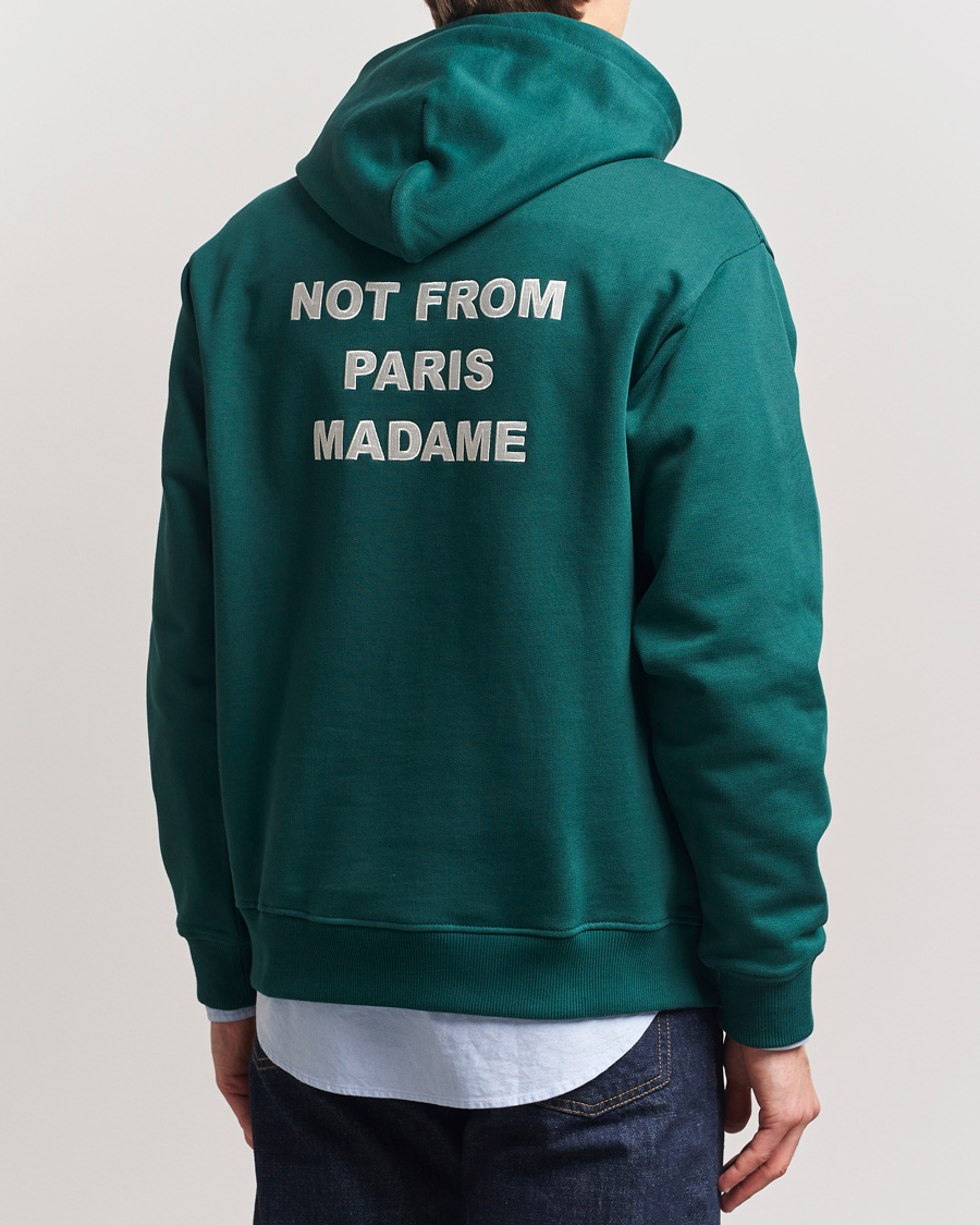 Men | Sweaters & Knitwear | Drôle de Monsieur | Slogan Hoodie Dark Green