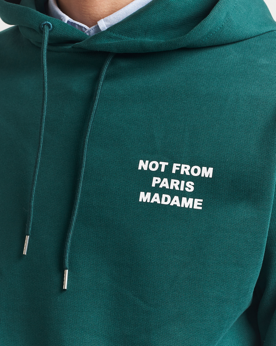 Men | Sweaters & Knitwear | Drôle de Monsieur | Slogan Hoodie Dark Green