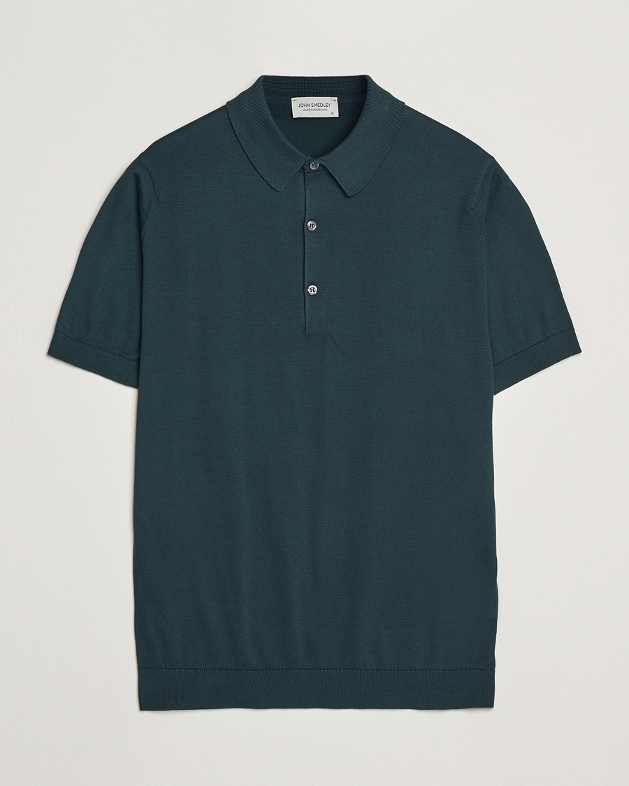 Men | Polo Shirts | John Smedley | Adrian Slim Fit Sea Island Polo Rain Forest