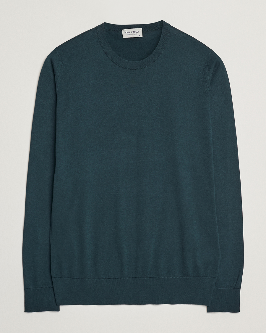 Men | Sweaters & Knitwear | John Smedley | Rowland Sea Island Crew Neck Pullover Rain Forest