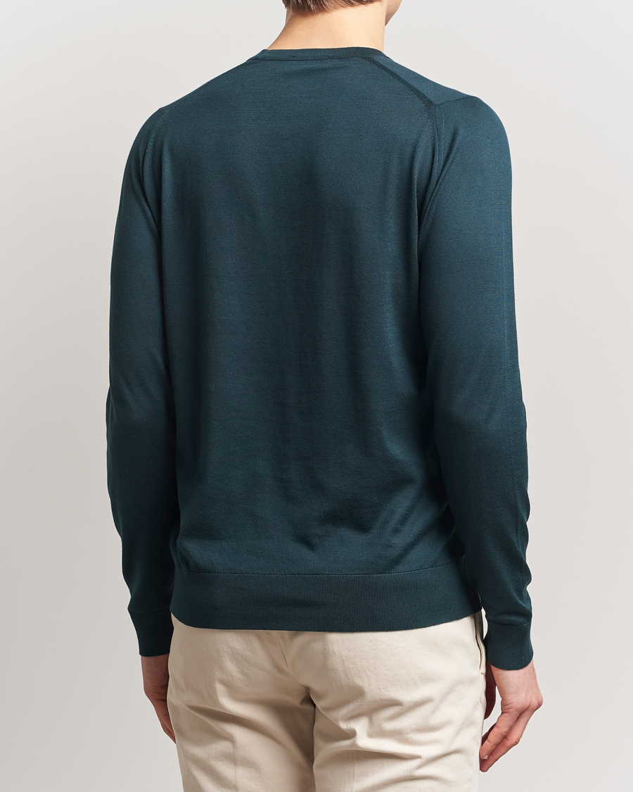 Men | Sweaters & Knitwear | John Smedley | Rowland Sea Island Crew Neck Pullover Rain Forest