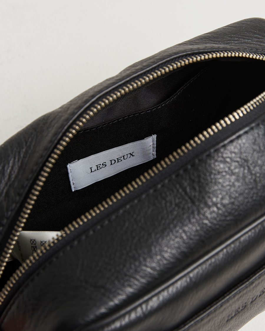 Men | Bags | LES DEUX | Leather Washbag Black