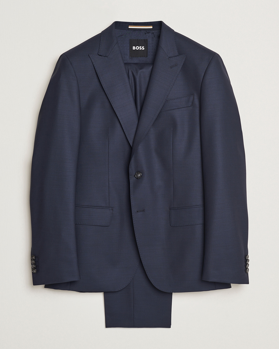 Men | Suits | BOSS BLACK | Huge Wool Peak Lapel Suit Dark Blue