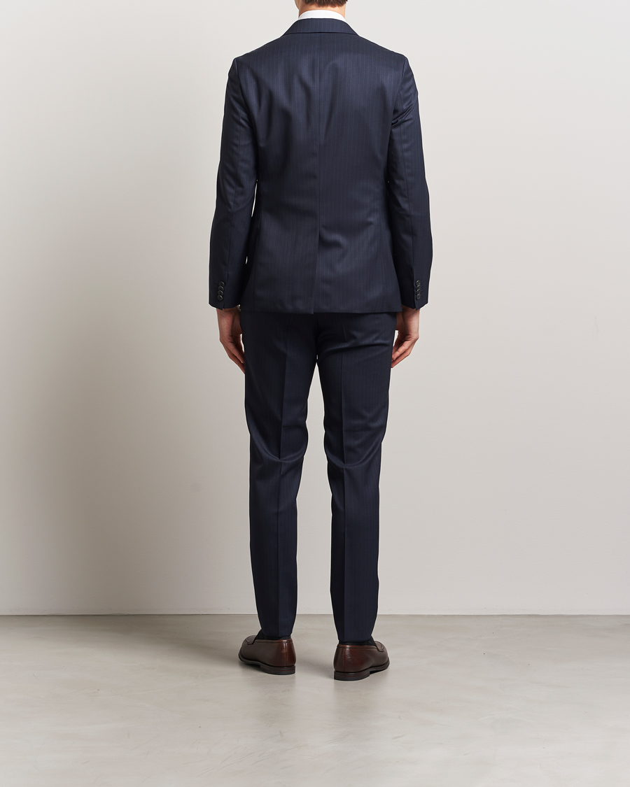 Men | Suits | BOSS BLACK | Houston Wool Pinstriped Suit Dark Blue