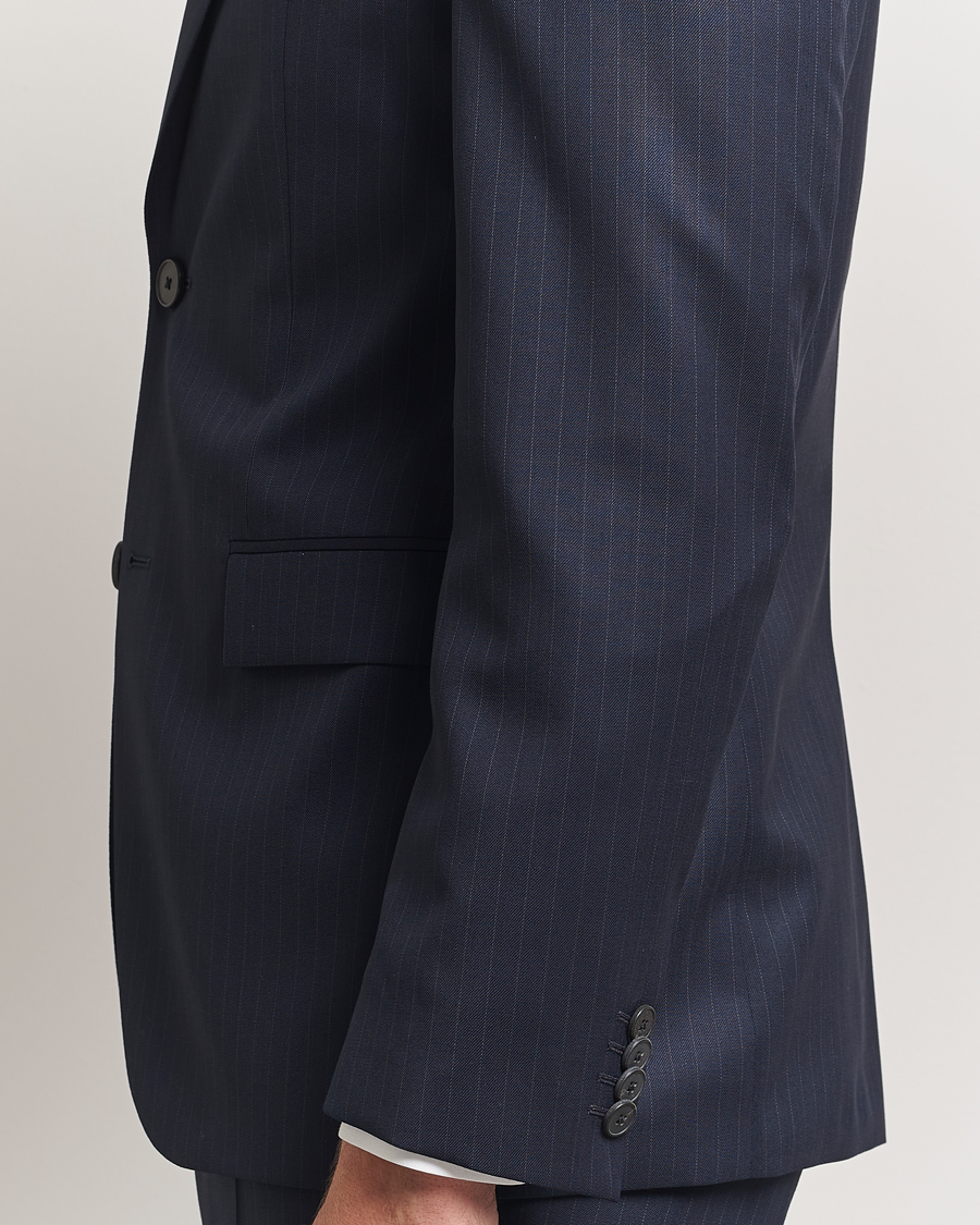 Men | Suits | BOSS BLACK | Houston Wool Pinstriped Suit Dark Blue