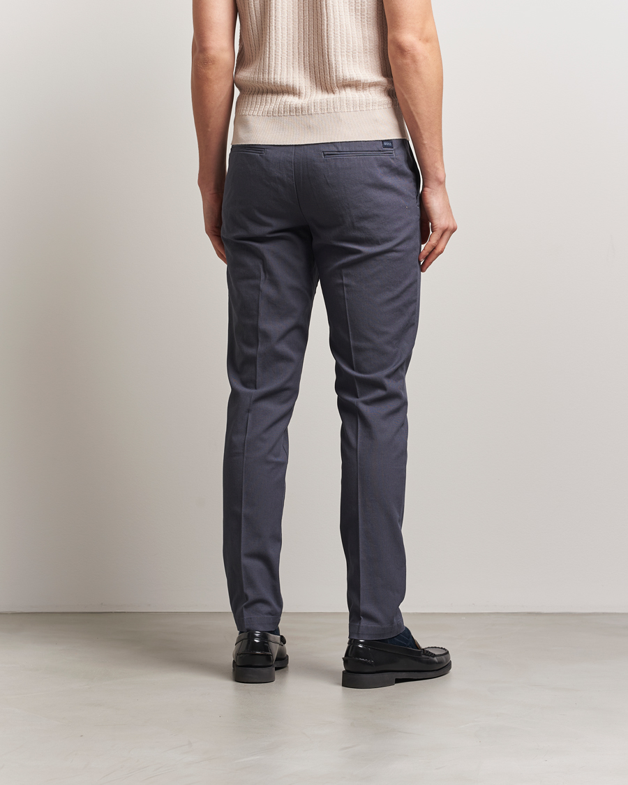 Men | Trousers | BOSS BLACK | Kaito Structured Cotton Pants Dark Blue