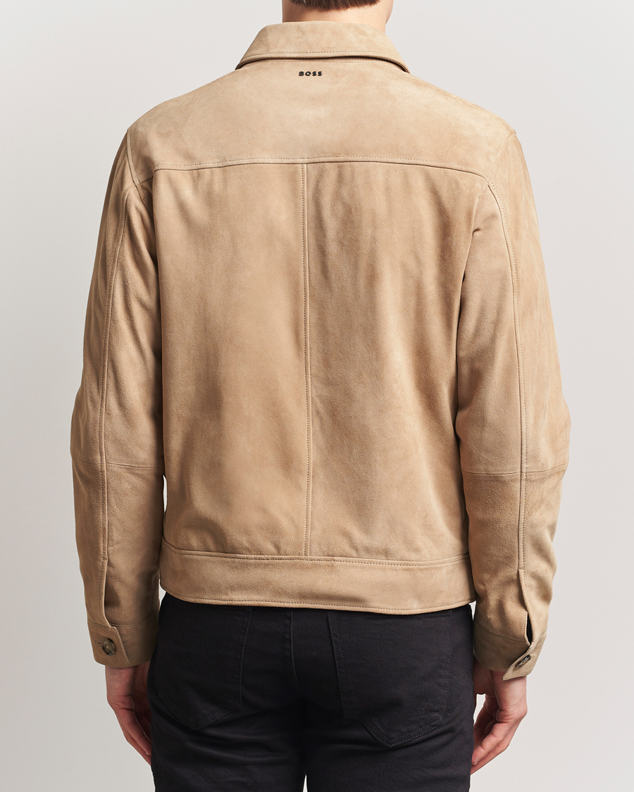 Men | Coats & Jackets | BOSS BLACK | Malbano Suede Jacket Light Beige