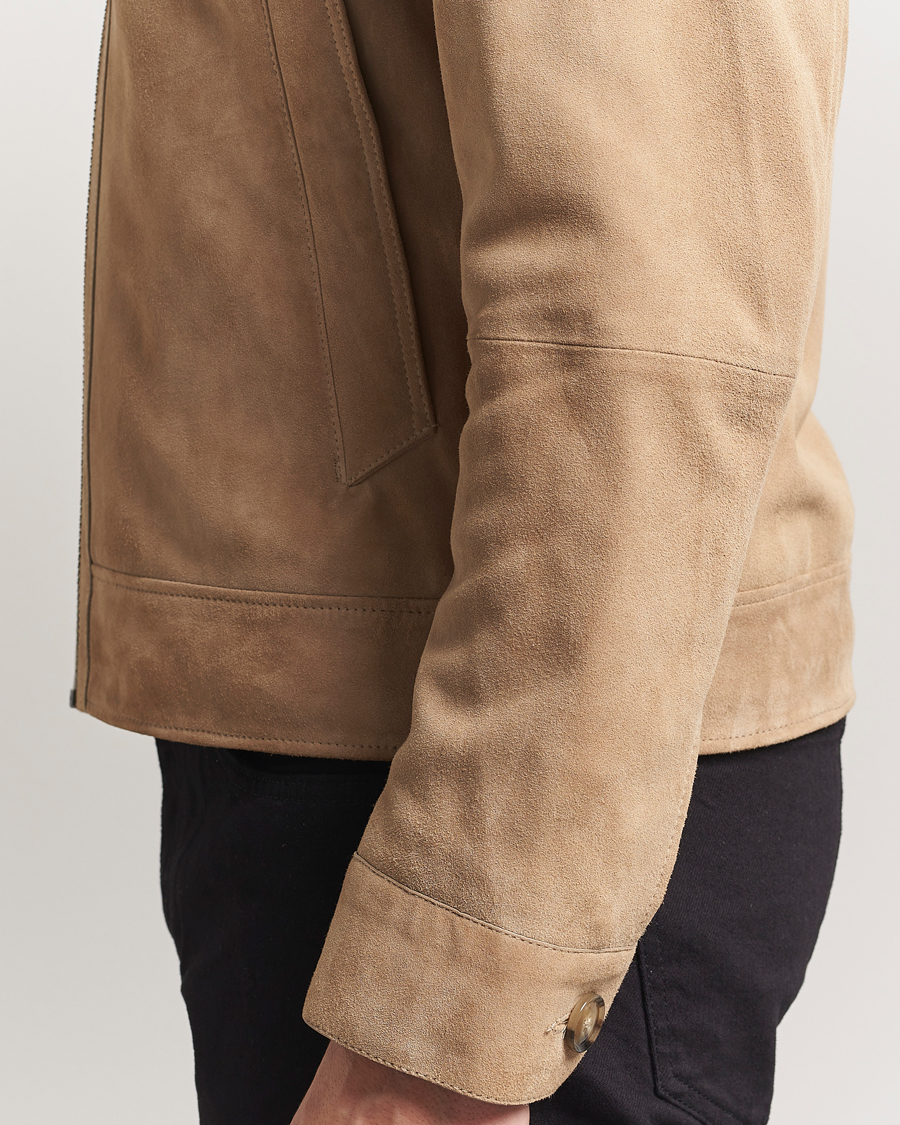 Men | Coats & Jackets | BOSS BLACK | Malbano Suede Jacket Light Beige