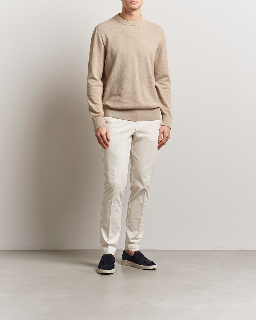 Men | Sweaters & Knitwear | BOSS BLACK | Ecaio Knitted Sweater Light Beige