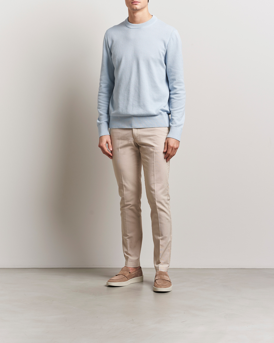 Men | Sweaters & Knitwear | BOSS BLACK | Ecaio Knitted Sweater Light Blue