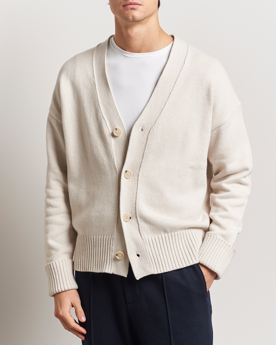 Men | Sweaters & Knitwear | BOSS BLACK | Bellaco Knitted Cardigan Open White