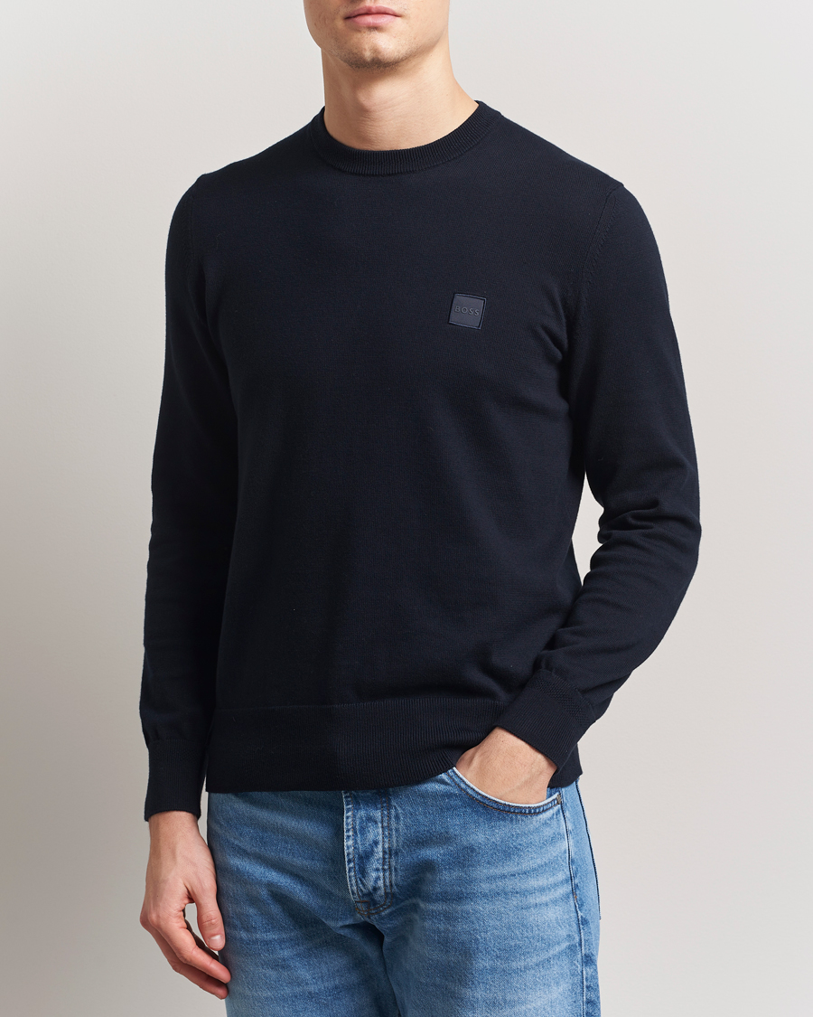 Men | Sweaters & Knitwear | BOSS ORANGE | Kanovano Knitted Sweater Dark Blue