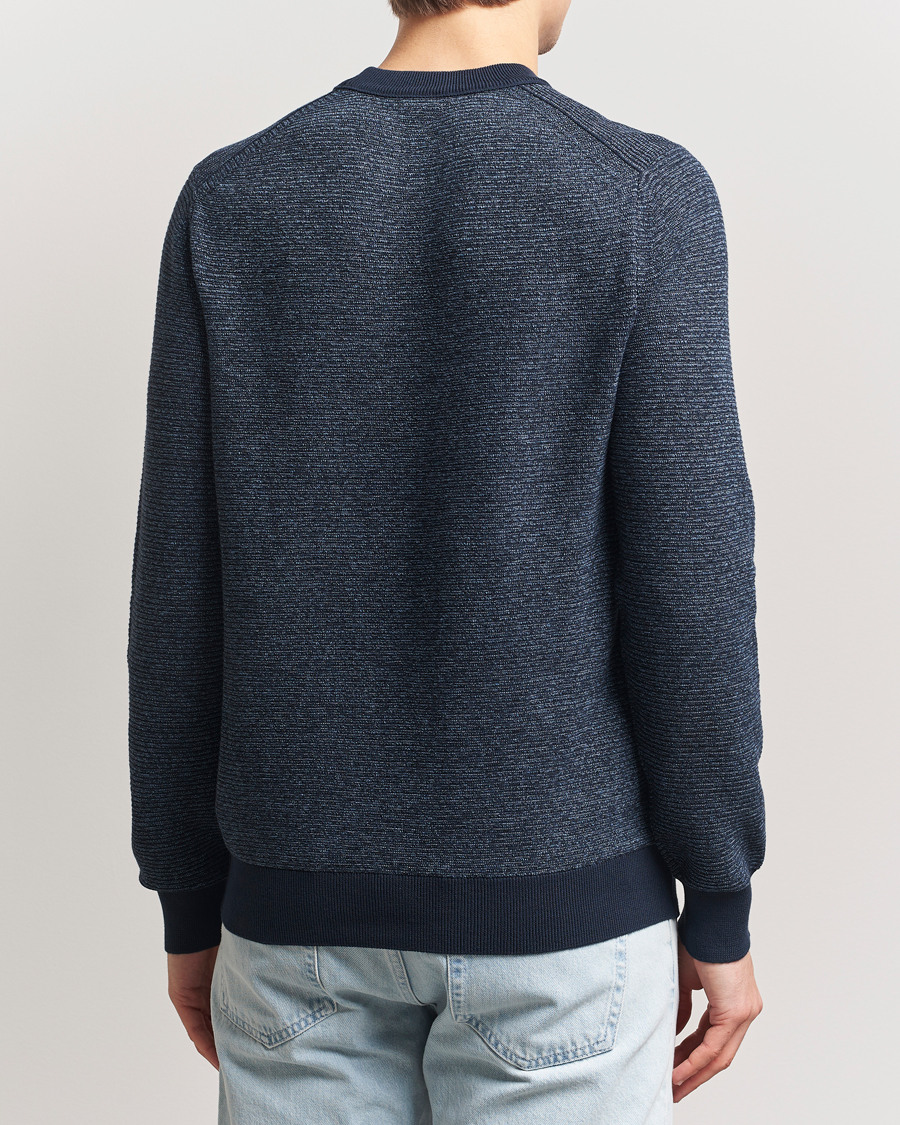 Men | Sweaters & Knitwear | BOSS ORANGE | Aspoki Structured Knitted Sweater Dark Blue
