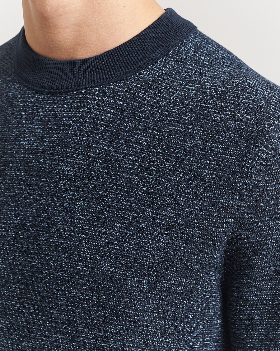 Men | Sweaters & Knitwear | BOSS ORANGE | Aspoki Structured Knitted Sweater Dark Blue