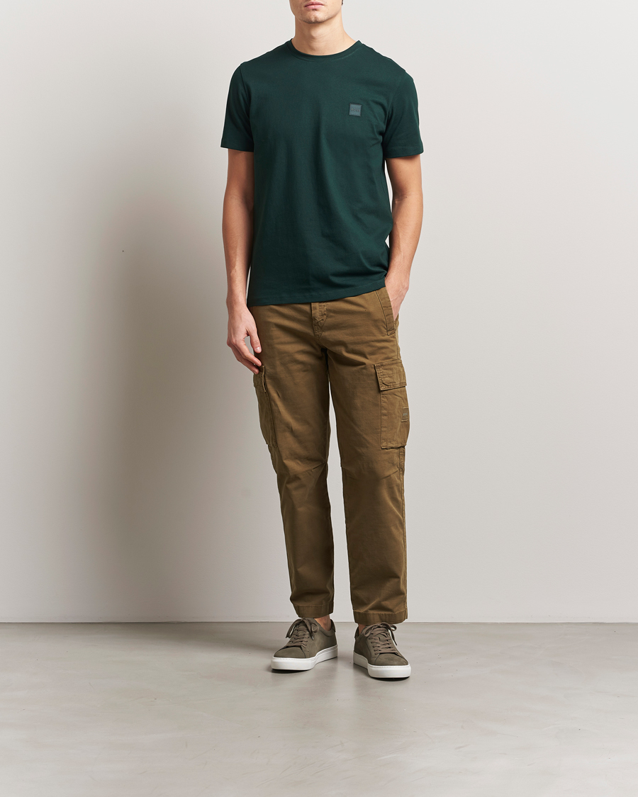 Men | T-Shirts | BOSS ORANGE | Tales Logo Crew Neck T-Shirt Open Green