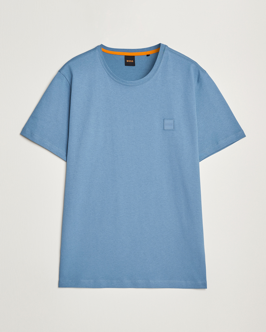 Men | T-Shirts | BOSS ORANGE | Tales Logo Crew Neck T-Shirt Light Blue