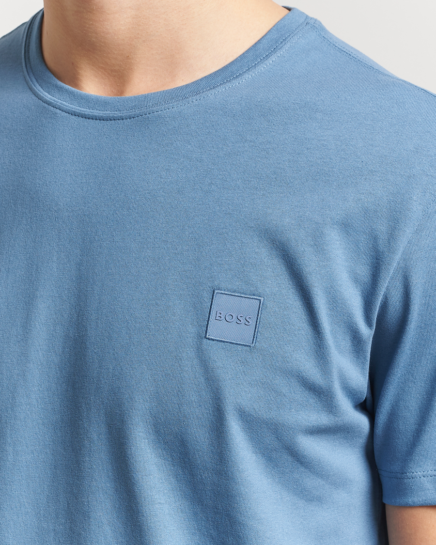Men | T-Shirts | BOSS ORANGE | Tales Logo Crew Neck T-Shirt Light Blue