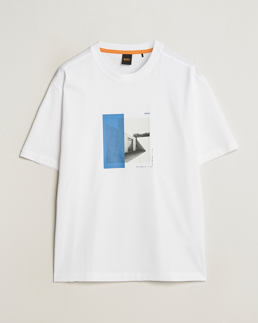 Men | T-Shirts | BOSS ORANGE | Barragan Printed T-Shirt White