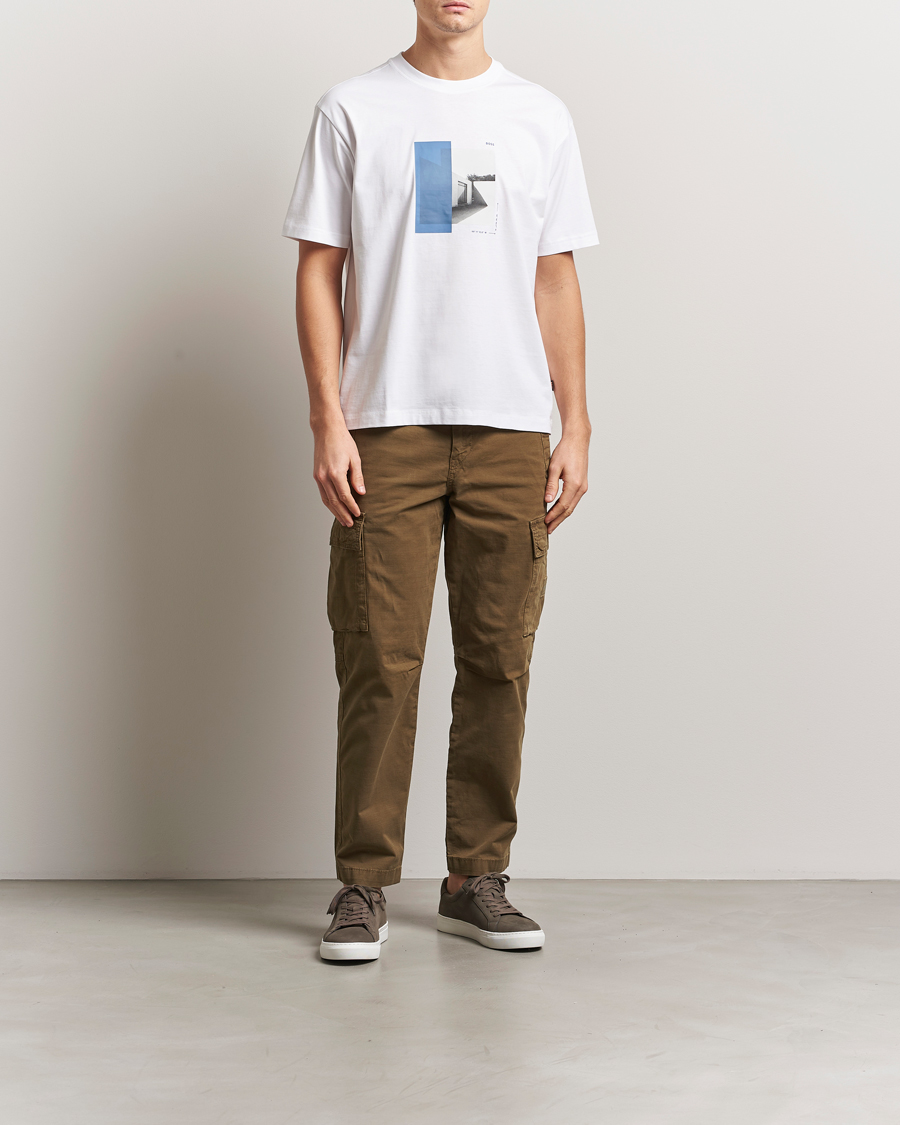 Men | T-Shirts | BOSS ORANGE | Barragan Printed T-Shirt White