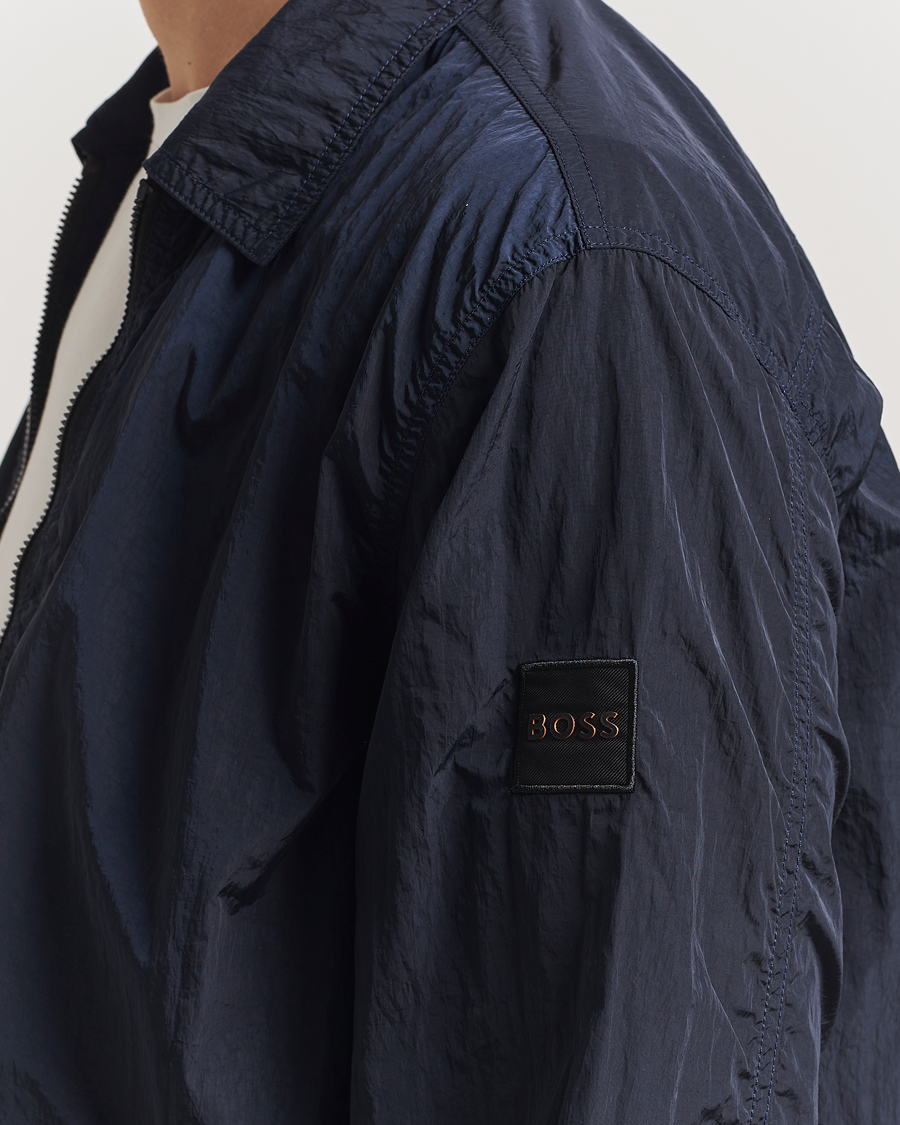 BOSS ORANGE Leejay Nylon Full Zip Overshirt Dark Blue at