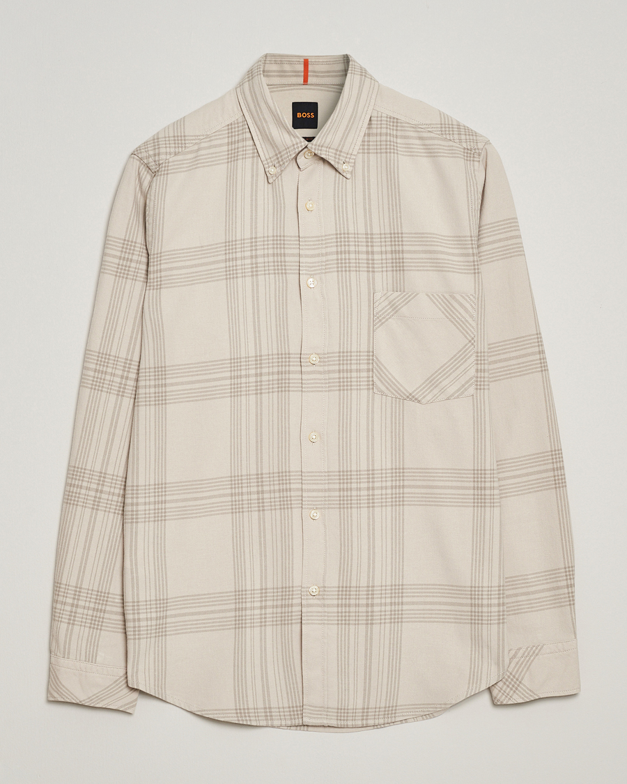 Men | Shirts | BOSS ORANGE | Rickert Checked Shirt Light Beige