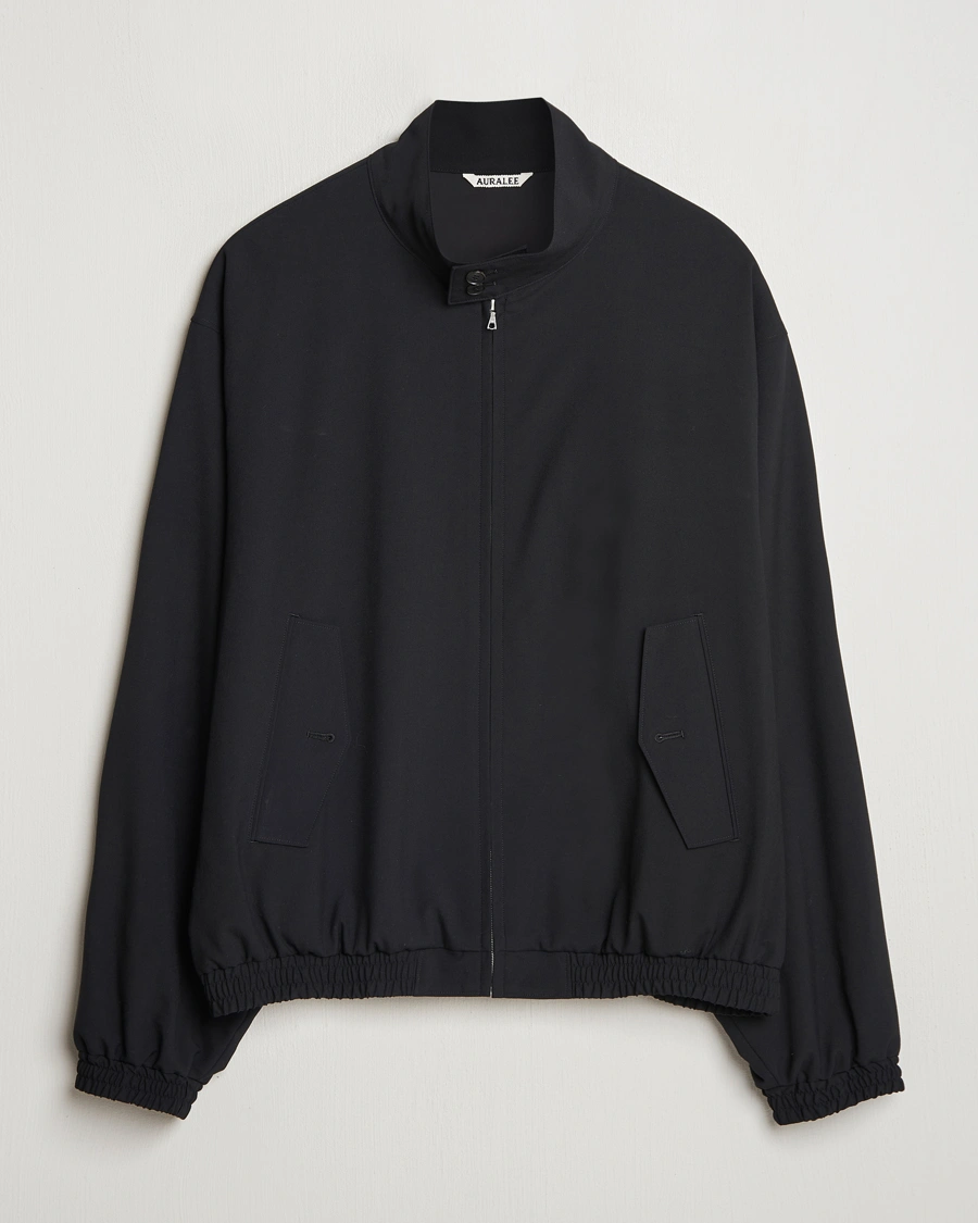 Men | Coats & Jackets | Auralee | Wool Zip Bomber Jacket Black