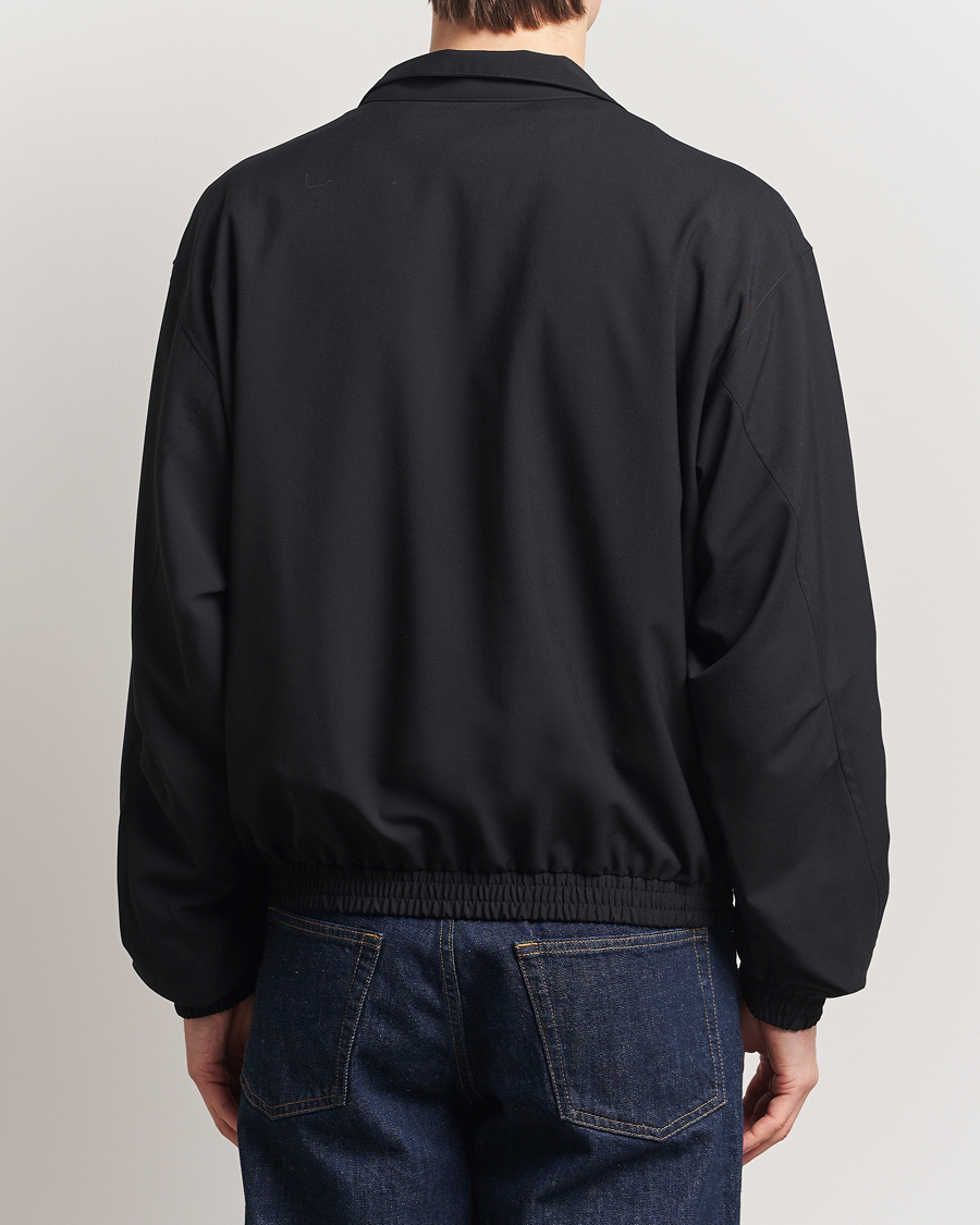 Auralee Wool Zip Bomber Jacket Black at CareOfCarl.com