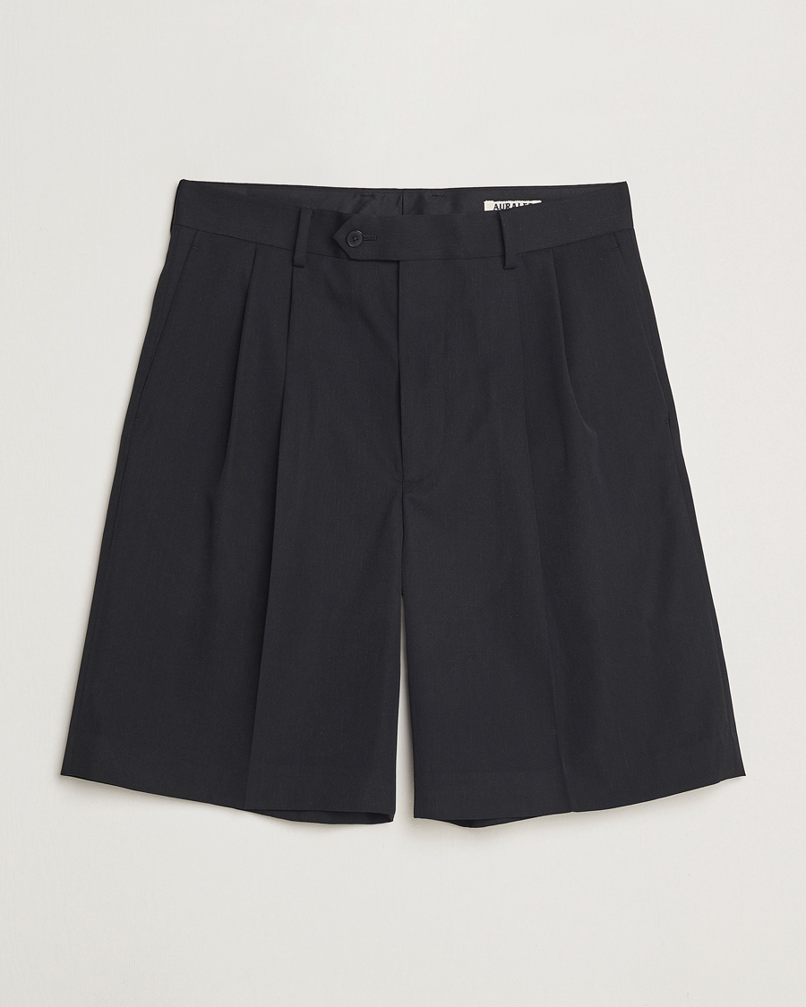 Men | Shorts | Auralee | Light Wool Gabardine Shorts Black